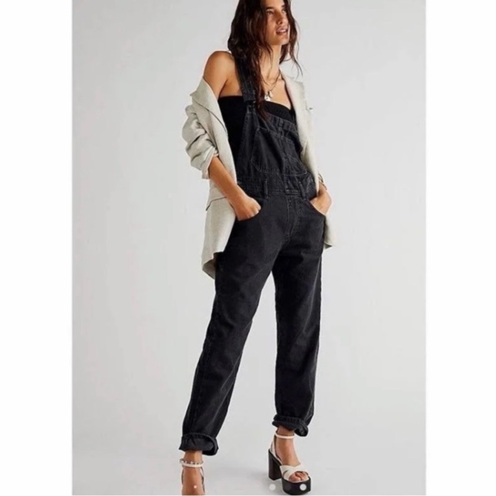 We The Free Black Denim Overalls - Washed Black